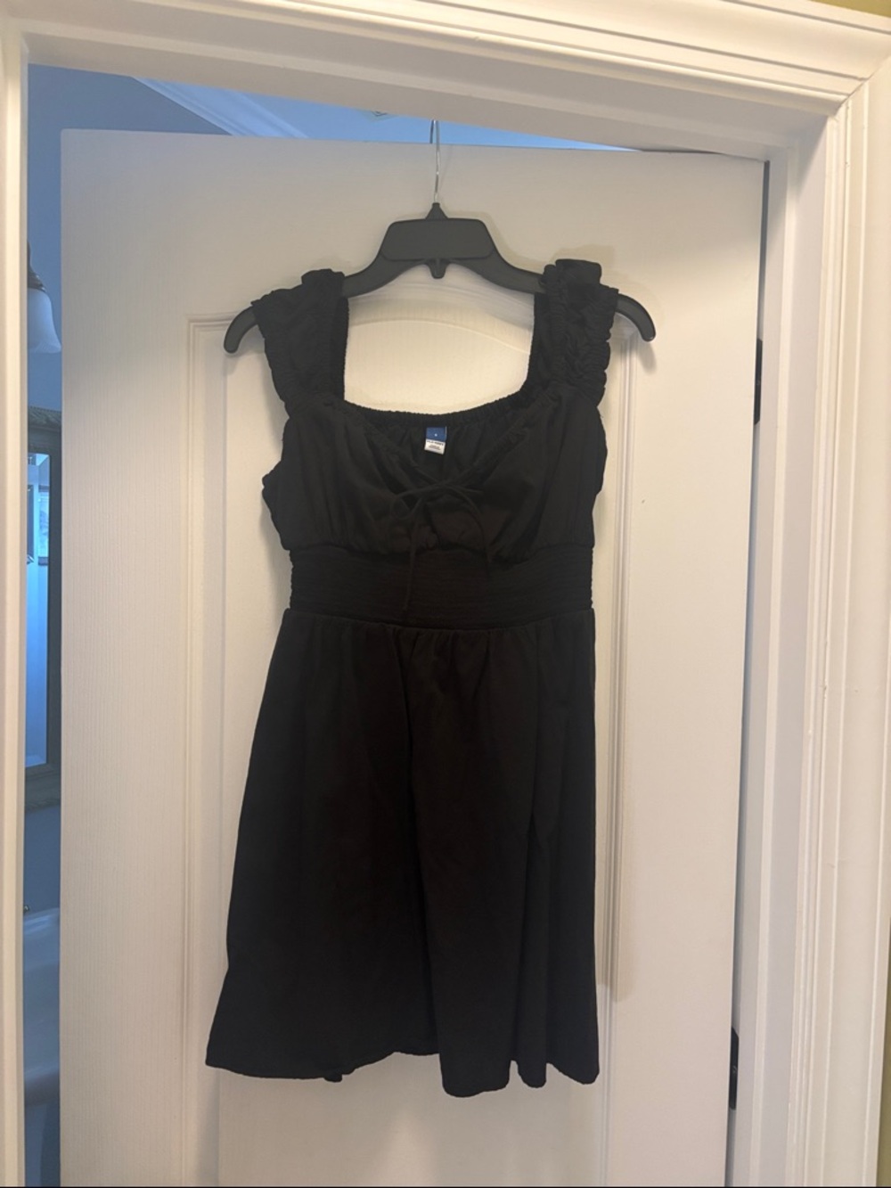 Old Navy Black Smocked-Waist Sundress with Tie